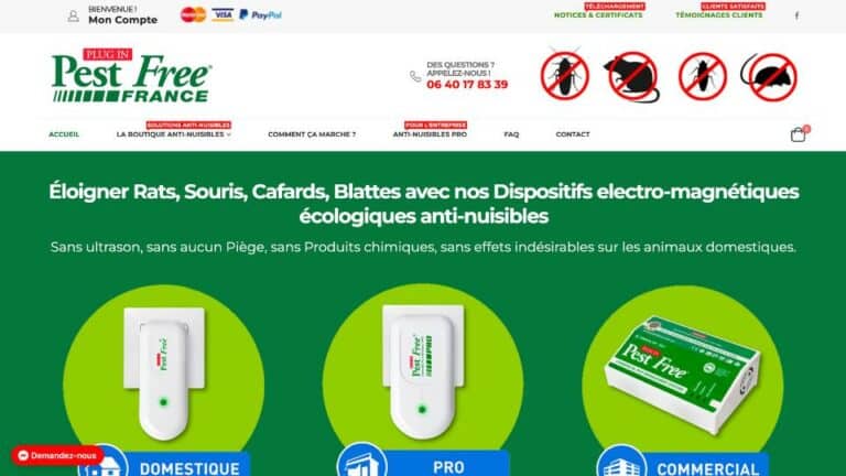 Création du site e-commerce Pest free France à Colmar