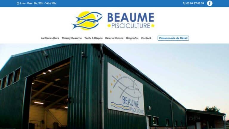 création du site internet de la Pisciculture Beaume près de Belfort