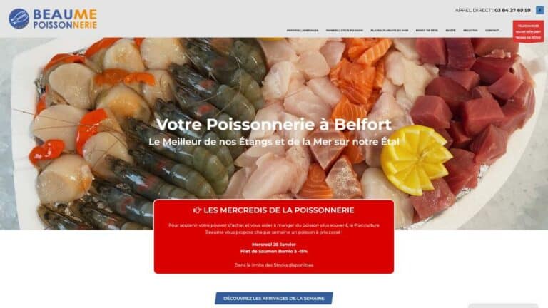 création du site internet de la Poissonnerie Beaume près de Belfort