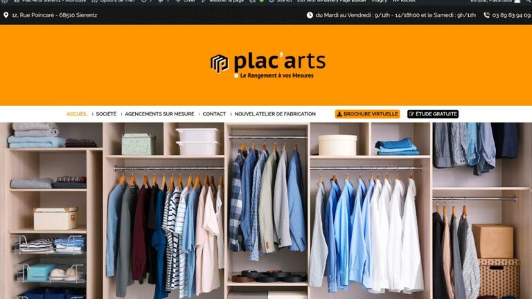 création du site internet de la société Plac-Arts prés de Mulhouse