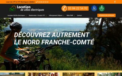 création du site internet du service de location de vélos électriques du camping international de Belfort
