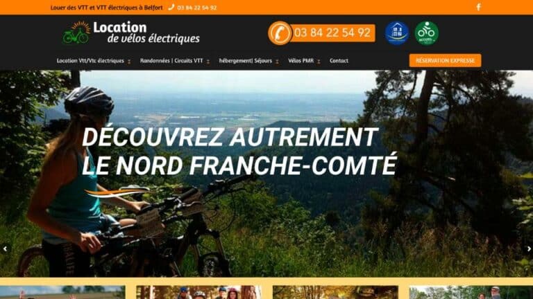 création du site internet du service de location de vélos électriques du camping international de Belfort